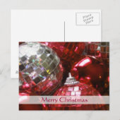 Carte postale Red Baubles 'Joyeux Noël' (Devant / Derrière)