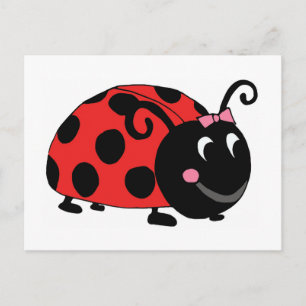 Carte Postale Red Black Ladybug