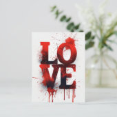 Carte Postale Red Blood Splatter LOVE Valentine (Debout devant)