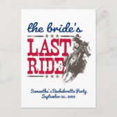 Carte Postale Red & Blue L'Invitation Dernier Ride de la mariée (Devant)