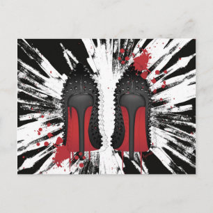 Carte Postale Red Bottoms Stilettos chaussures talons spatters &