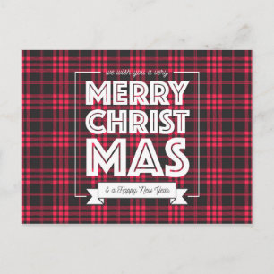 Carte Postale Red Buffalo Plaid Joyeux Noël