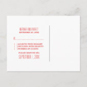 Carte postale Red Chevron Border RSVP (Dos)