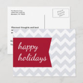 Carte postale Red Chevron Holiday (Devant / Derrière)
