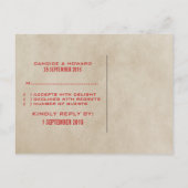 Carte postale Red Chic Chevron RSVP (Dos)