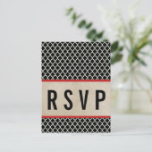 Carte postale Red Chic Quatrefoil RSVP (Debout devant)