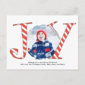 Carte Postale Red Christmas Photo Collage Joy Typographie (Devant)