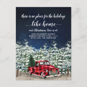 Carte Postale Red Christmas Truck Holiday Moving Faire-part