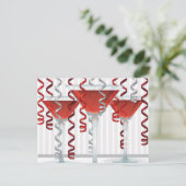 Carte Postale Red cocktail and ribbon (Debout devant)