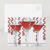 Carte Postale Red cocktail and ribbon (Devant / Derrière)