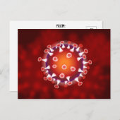 Carte Postale Red Corona Virus Covid Biologie (Devant / Derrière)