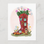 Carte postale Red Cowboy Boot and Cactus (Devant)