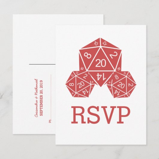 Carte postale Red D20 Dice Response (Devant / Derrière)