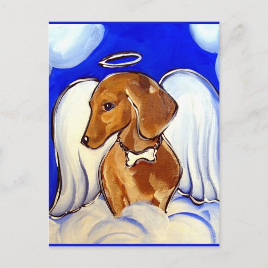Carte Postale Red Dachshund Angel (Devant)