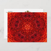 CARTE POSTALE RED DAHLIA FLOWER (Devant / Derrière)