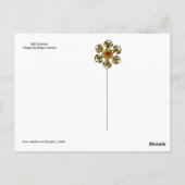 CARTE POSTALE RED DAHLIA FLOWER (Dos)