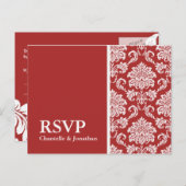 Carte postale Red Damask RSVP (Devant / Derrière)