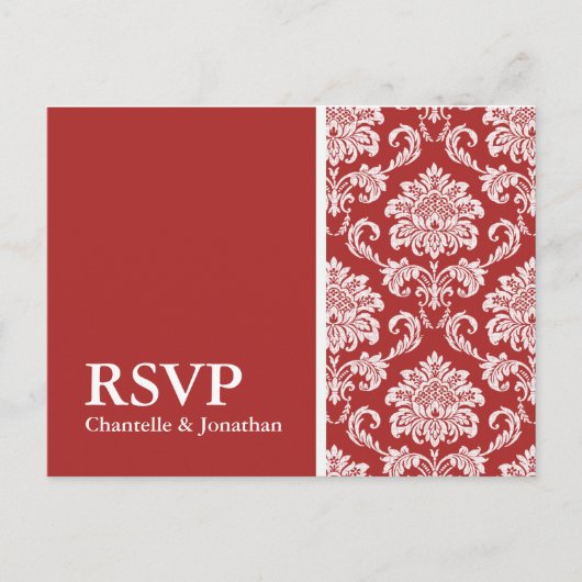Carte postale Red Damask RSVP (Devant)