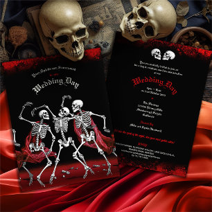 Carte Postale Red Death Dancing Skeletons Mariage gothique