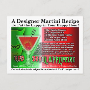 Carte postale Red Devil Apple Martini Halloween Re