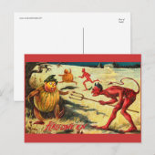 Carte Postale Red Devil Vintage (Devant / Derrière)