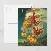 Carte Postale Red Devils chevauchant la fumée des citrouilles d' (Devant / Derrière)