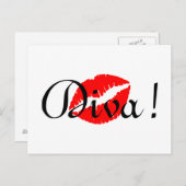 Carte Postale Red Diva Kiss (Devant / Derrière)