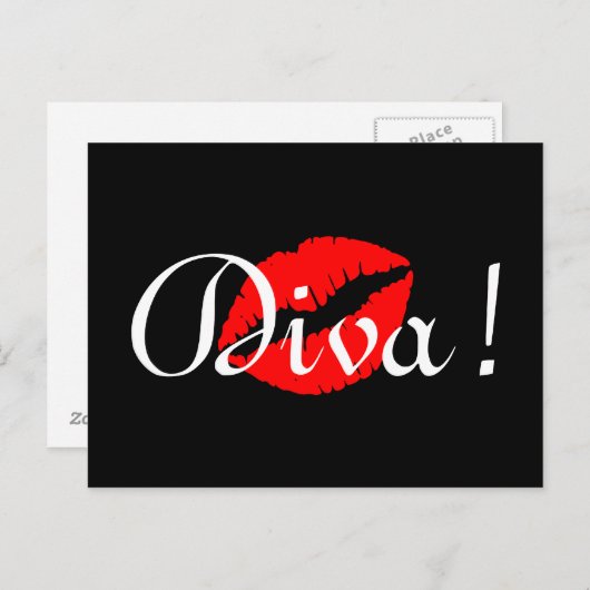 Carte Postale Red Diva Kiss (Devant / Derrière)