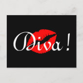 Carte Postale Red Diva Kiss (Devant)