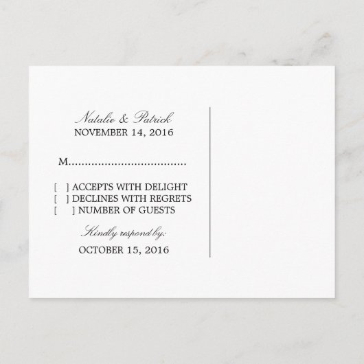 Carte postale Red Dragon Wedding RSVP (Dos)