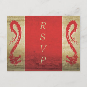 Carte postale Red Dragon Wedding RSVP