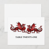 Carte Postale Red Elegant Dragons Table Number (Devant / Derrière)
