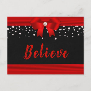Carte Postale RED Elegant Ruban CROYER le texte sur le noir