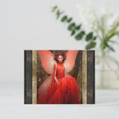 Carte Postale Red Fairy Femme Imaginaire Art (Debout devant)