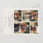 Carte Postale Red Florals Multi Family Photos Joyeux Noël (Dos)