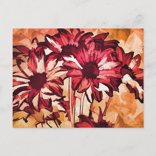 Carte Postale Red Flowers Painting (Devant)
