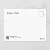 Carte Postale Red Fox Alaska (Dos)