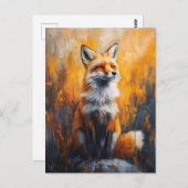 Carte Postale Red Fox Bold peinture numérique (Devant / Derrière)