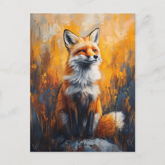 Carte Postale Red Fox Bold peinture numérique (Devant)