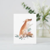 Carte Postale Red Fox Christmas Winter Woodland Scène (Debout devant)