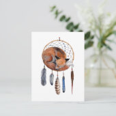 Carte Postale Red Fox dormant sur Dreamcatcher (Debout devant)