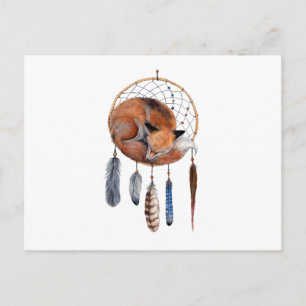 Carte Postale Red Fox dormant sur Dreamcatcher