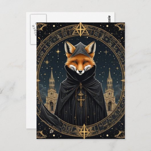 Carte Postale Red fox in robes (Devant / Derrière)