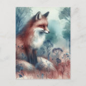 Carte Postale Red Fox Watercolor (Devant)