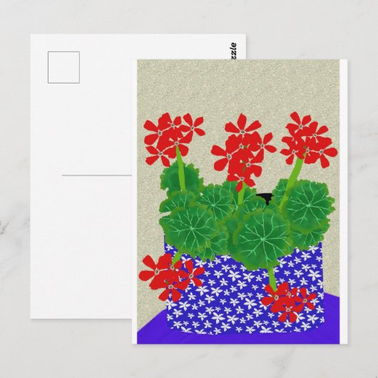 Carte postale Red Geranium (Devant / Derrière)