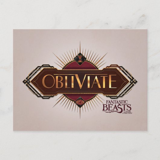 Carte Postale Red & Gold Art Deco Obliviate Spell (Devant)