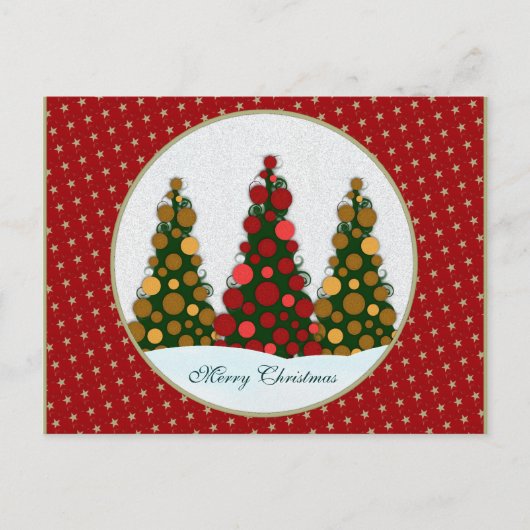 Carte postale Red & Gold Christmas Tree (Devant)