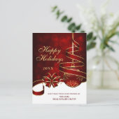 Carte Postale Red Gold Sparkle Christmas Ball Salutation d'entre (Debout devant)