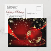 Carte Postale Red Gold Sparkle Christmas Ball Salutation d'entre (Devant / Derrière)