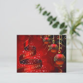 Carte Postale Red Gold Sparkle Christmas Ball Salutation d'entre (Debout devant)